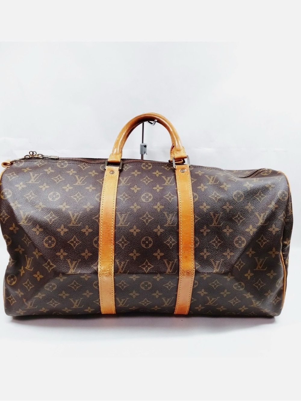 Authentic Louis Vuitton LV Boston Bag Keepall 50 Brown Monogram 5521311